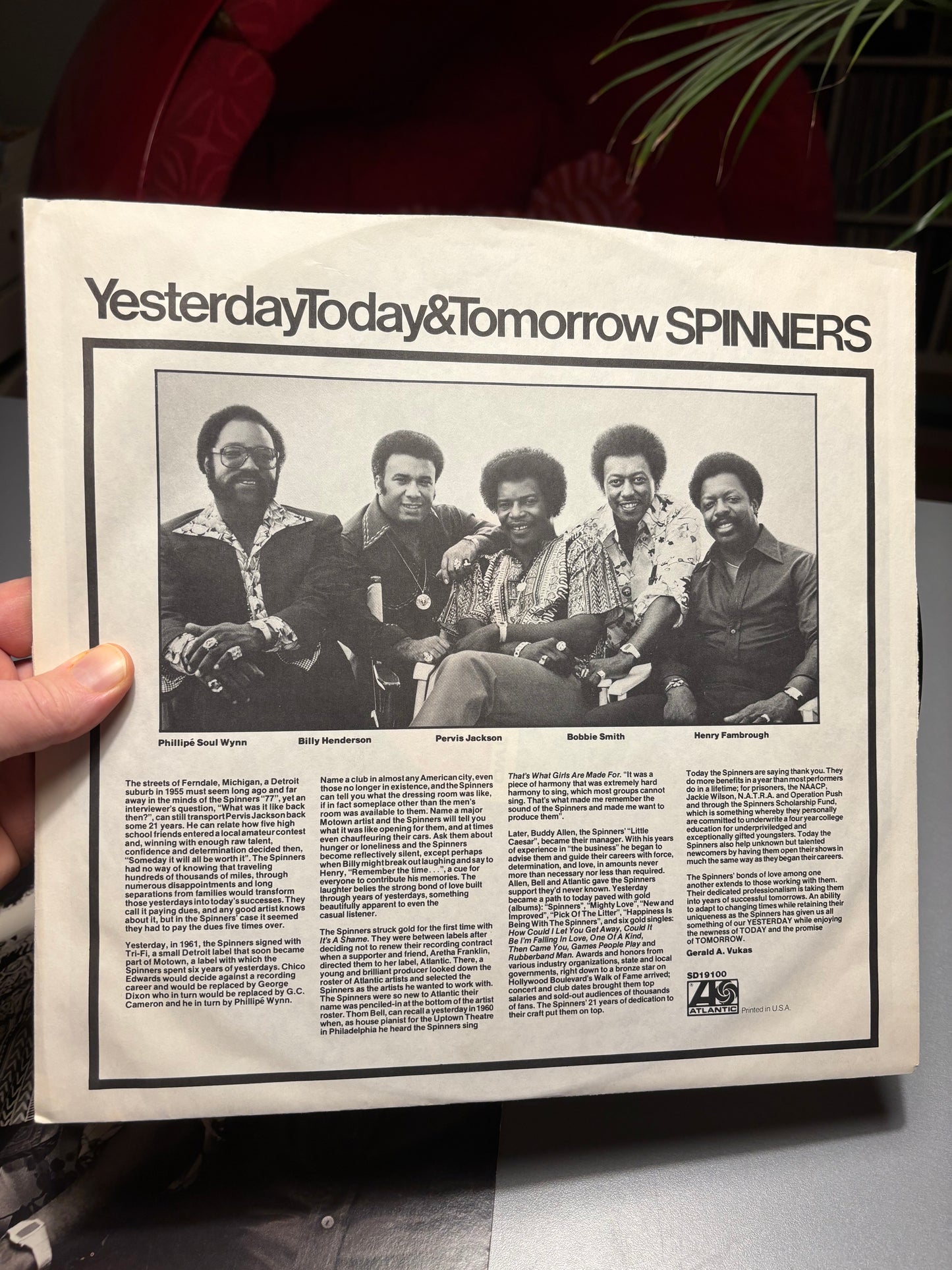 The Spinners: Yesterday, Today & Tomorrow, LP, Atlantic, US 1977