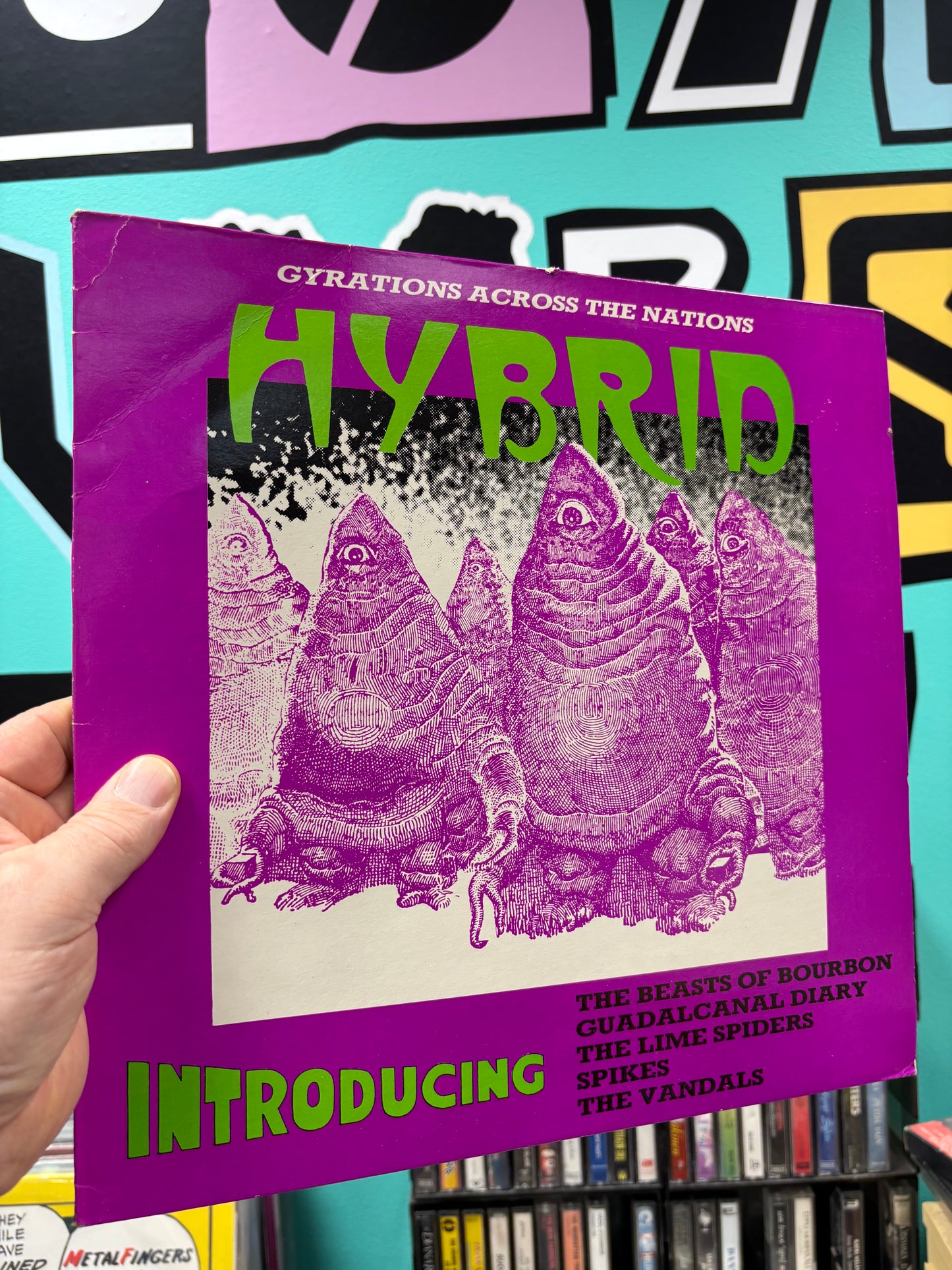 Hybrid (Gyrations Across The Nations), LP, 1st pressing, compilation, Hybrid Records, UK 1985