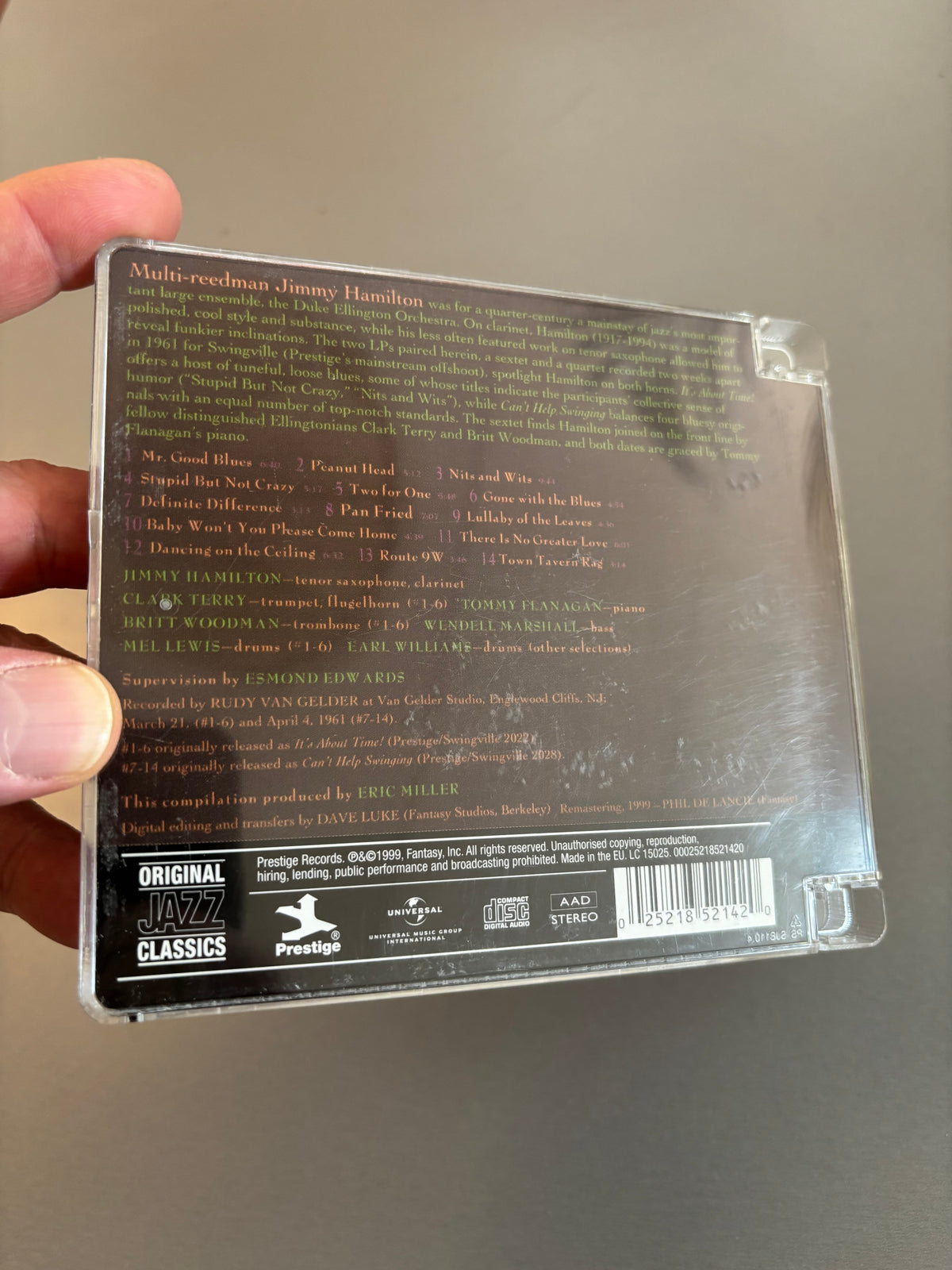 Jimmy Hamilton: Can’t Help Swingin’, CD, compilation, reissue, remastered, Super Jewel Box, Prestige Swingville, Original Jazz Classics, Europe 2009