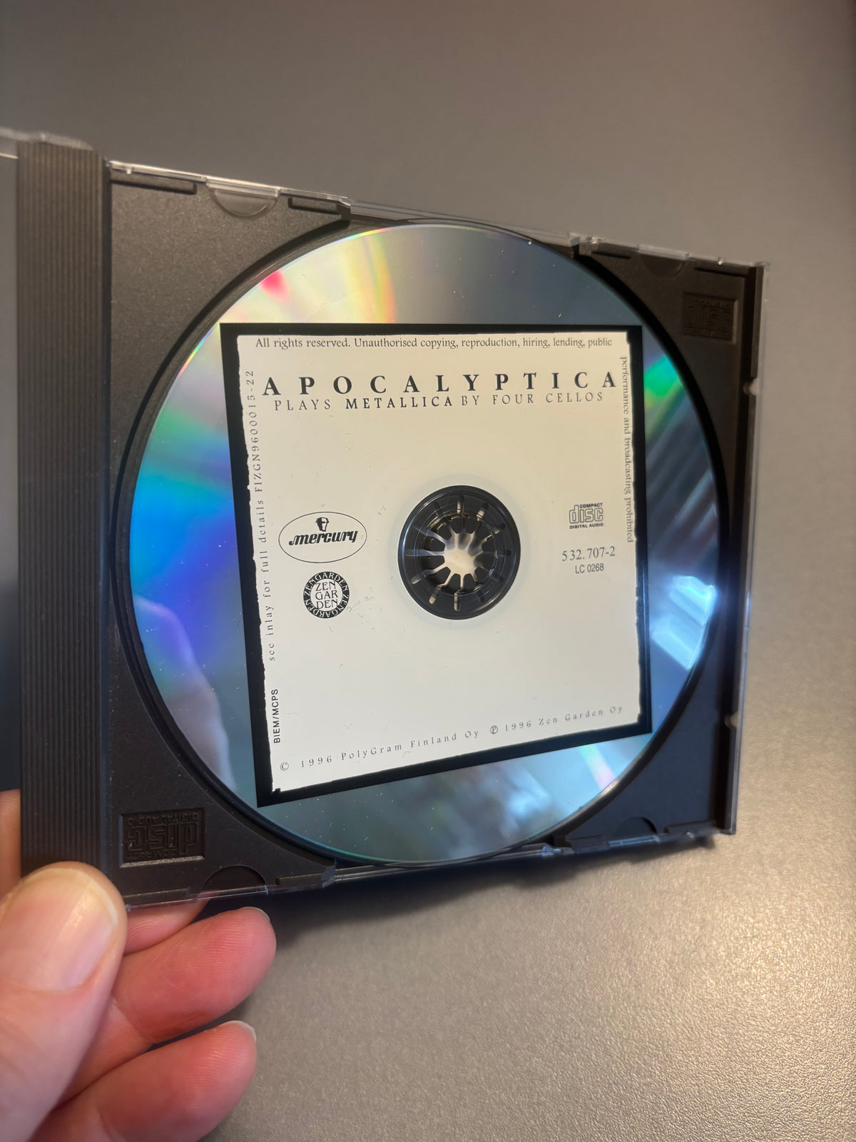 Apocalyptica: Plays Metallica By Four Cellos, CD, Mercury, Zen Garden, Europe 1996