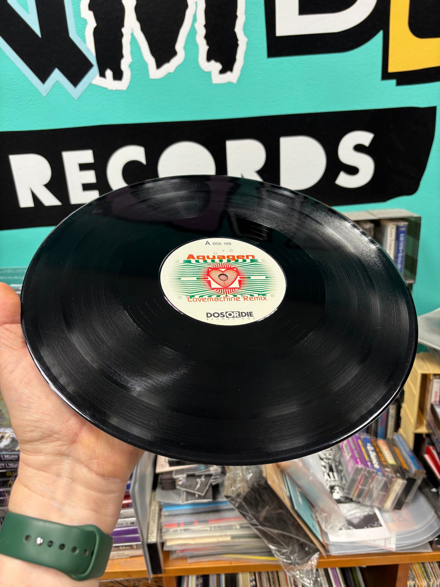 Aquagen: Lovemachine Remix, 12inch, 1st pressing, Dos Or Die Recordings, Germany 2000