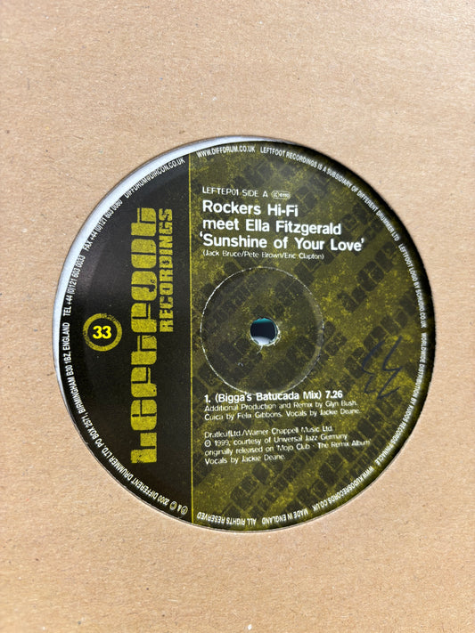 Rockers Hi-Fi: Meet Ella Fitzgerald - Sunshine of Your Love, 12inch, Only official pressing, Leftfoot Recordings, UK 2000