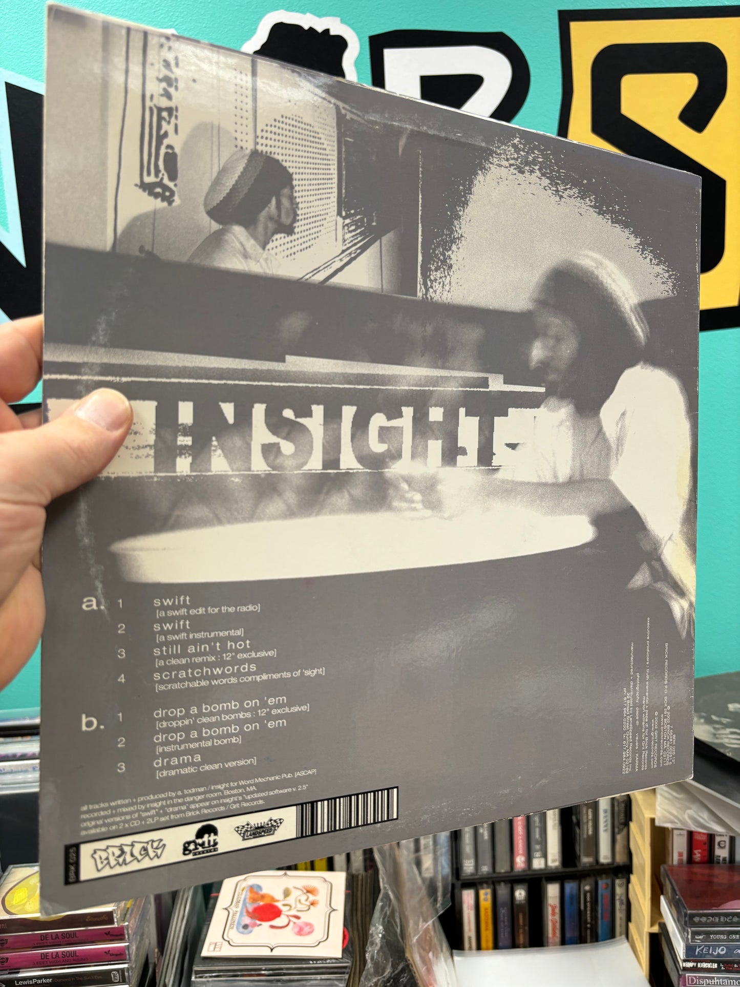 Insight: Swift/Drop A Bomb On ’Em, 12inch, Only official pressing, Brick Records, Grit Records, US 2002