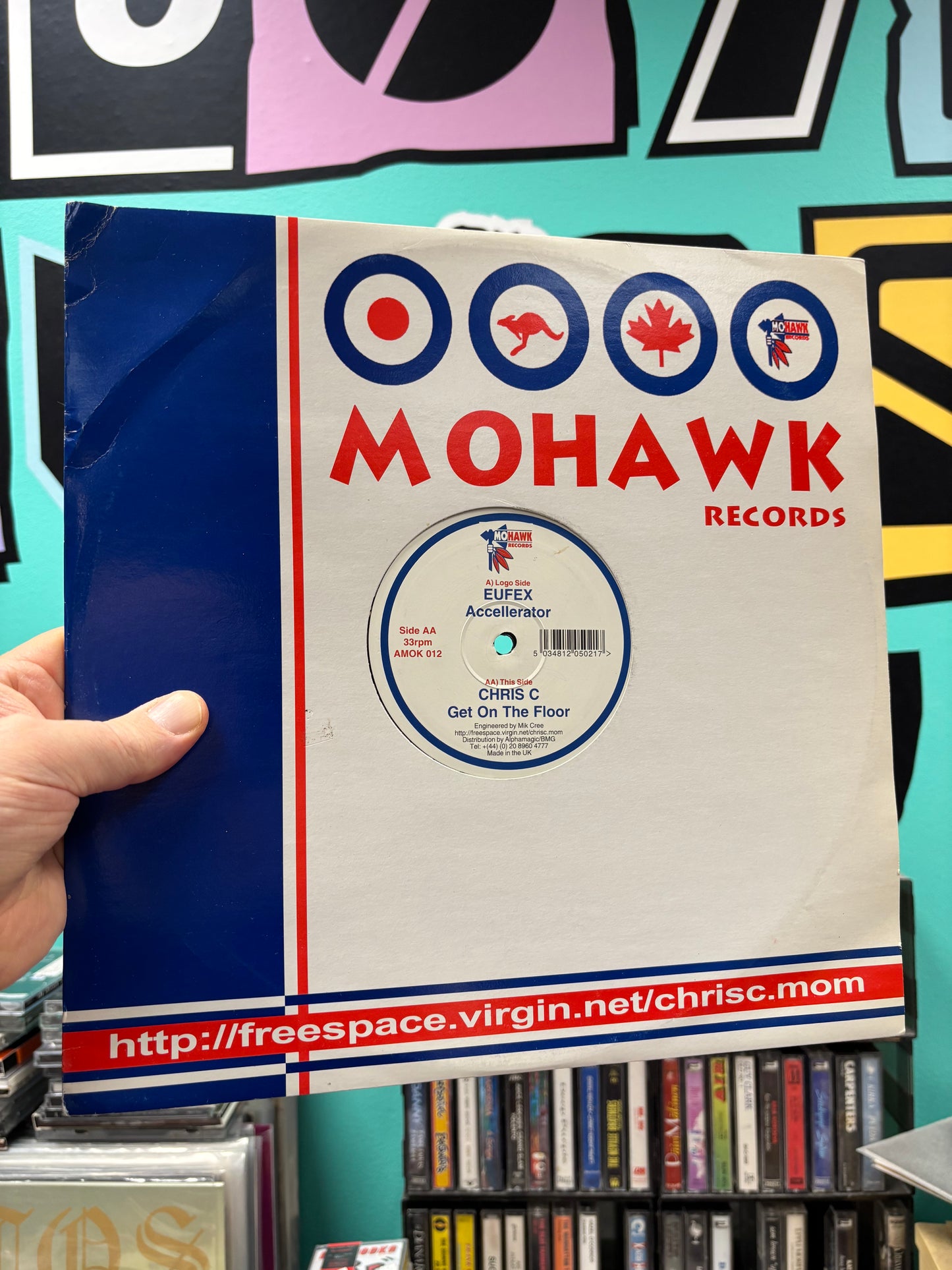 Eufex: Accellerator/Chris C: Get On The Floor, 12inch, Only official pressing, Mohawk Records, UK 2000