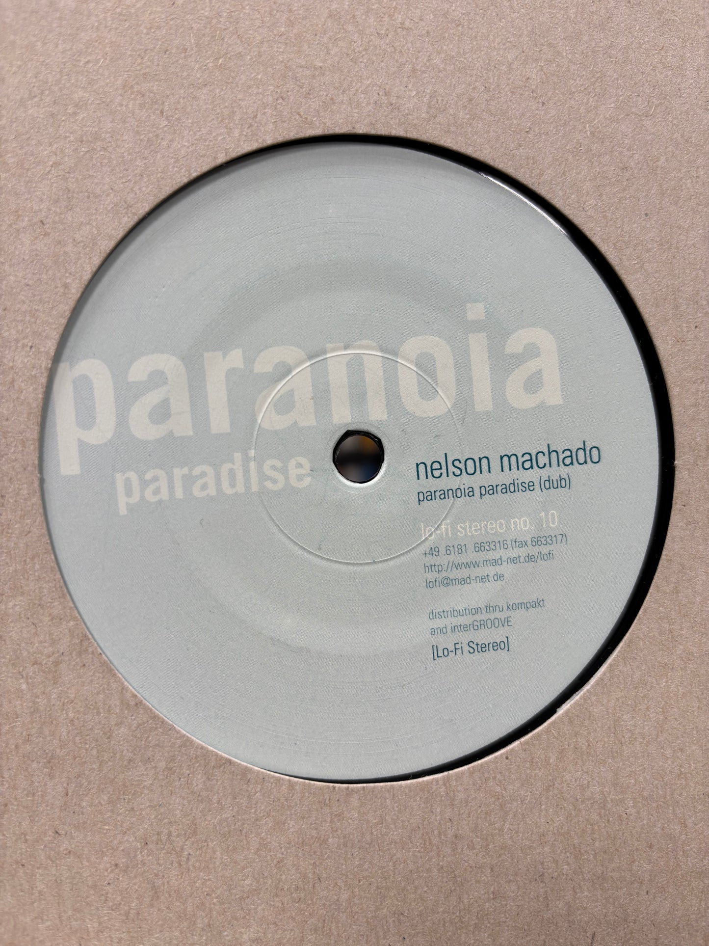 Nelson Machado: Paranoia Paradise, 12inch, Only pressing, Lo-Fi Stereo, Germany 2000