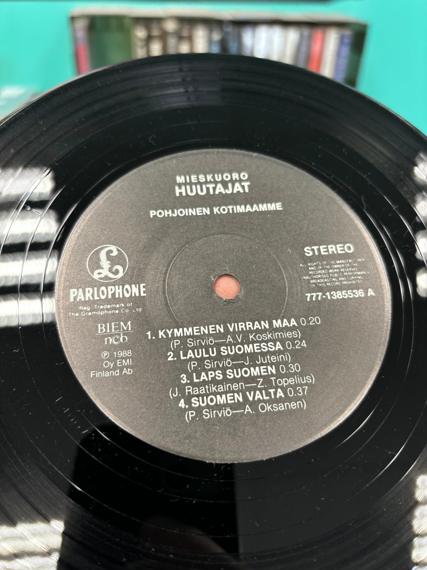 Mieskuoro Huutajat: Pohjoinen Kotimaamme, 7inch, Only pressing, Parlophone, Finland 1988