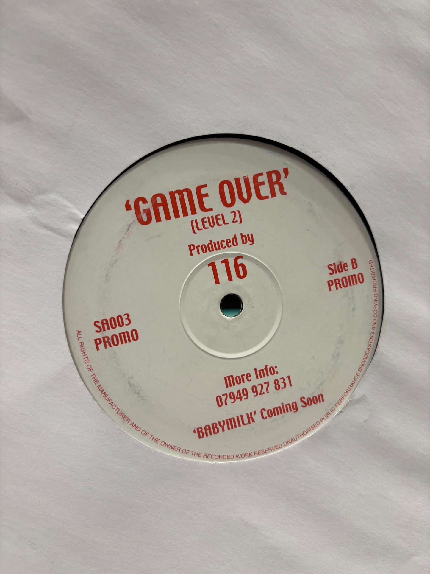Youngster and 116: Baby Pulse/Game Over (Level 2), 12inch, Only pressing, DDJs Productions, UK 2003