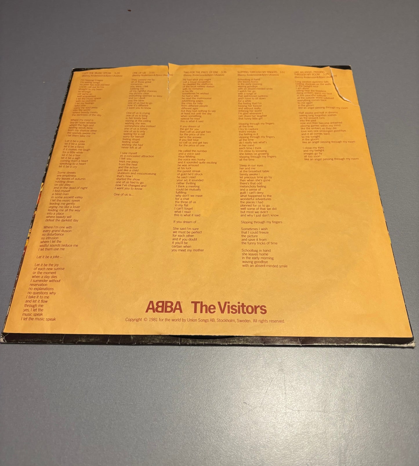 ABBA: The Visitors, LP, Polar, Sweden 1981