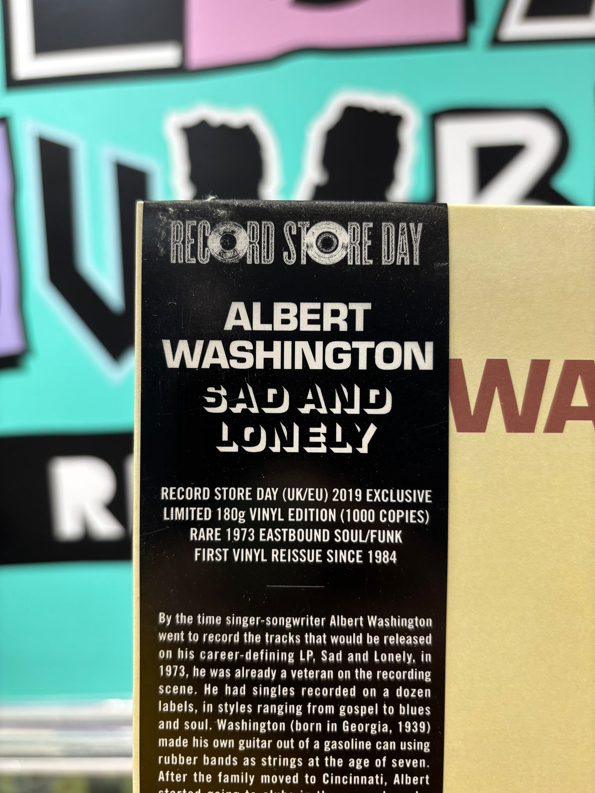 Albert Washington: Sad And Lonely, LP, reissue, Limited Edition, RSD, Tidal Waves Music, UK & Europe 2019