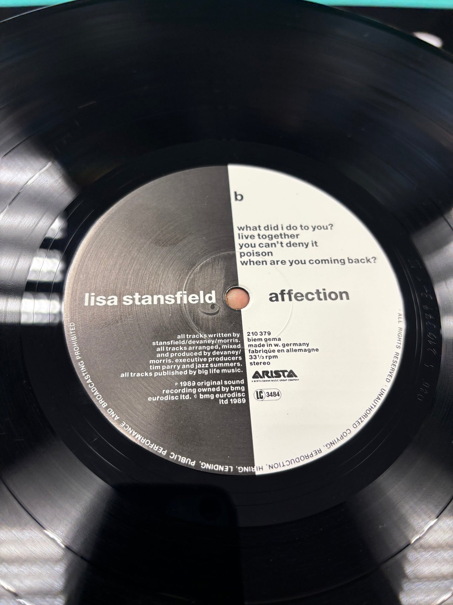 Lisa Stansfield: Affection, LP, Arista, UK & Europe 1989