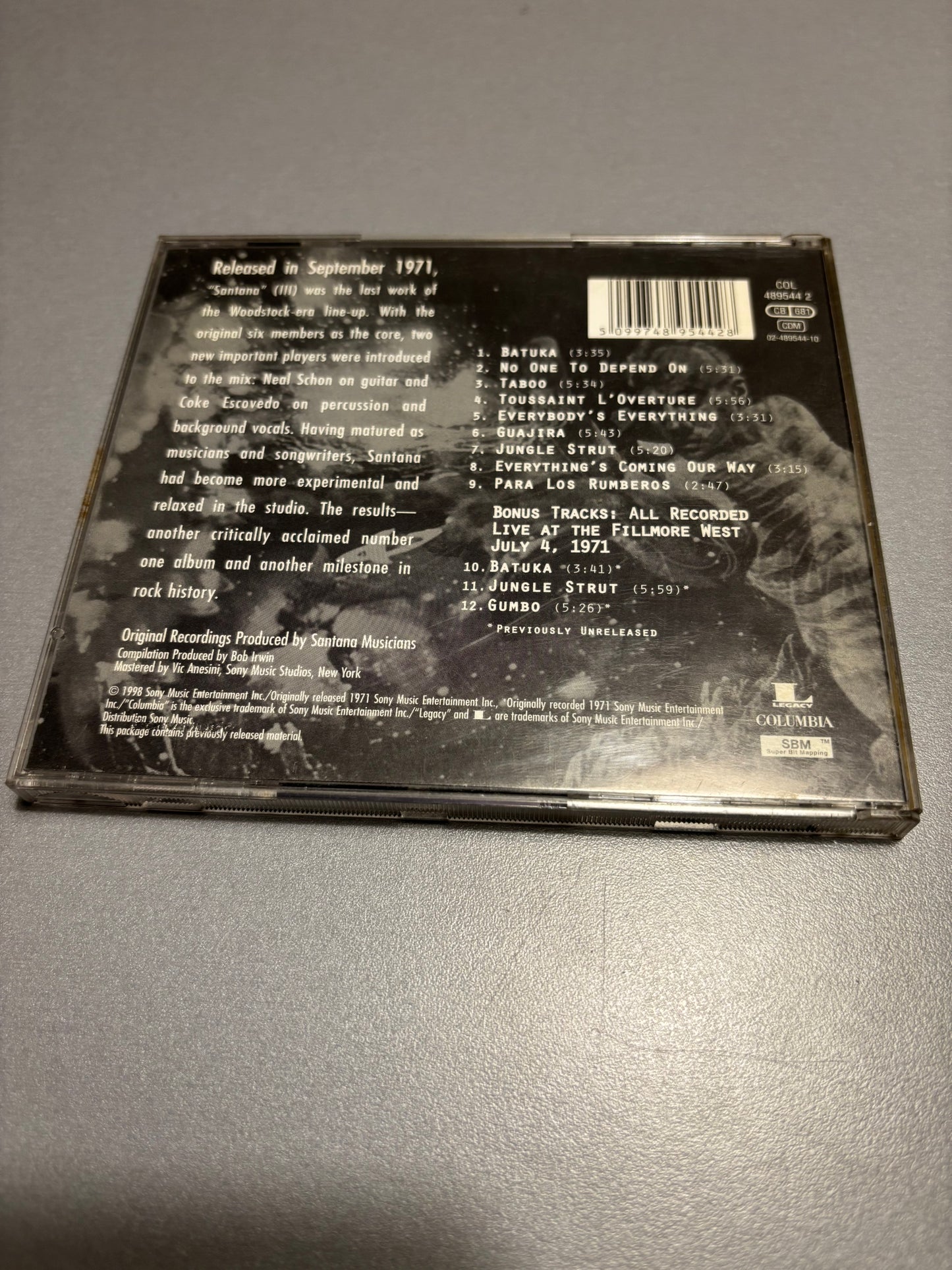 Santana: Santana III, CD, reissue, remastered, Columbia, Legacy, Europe 1998