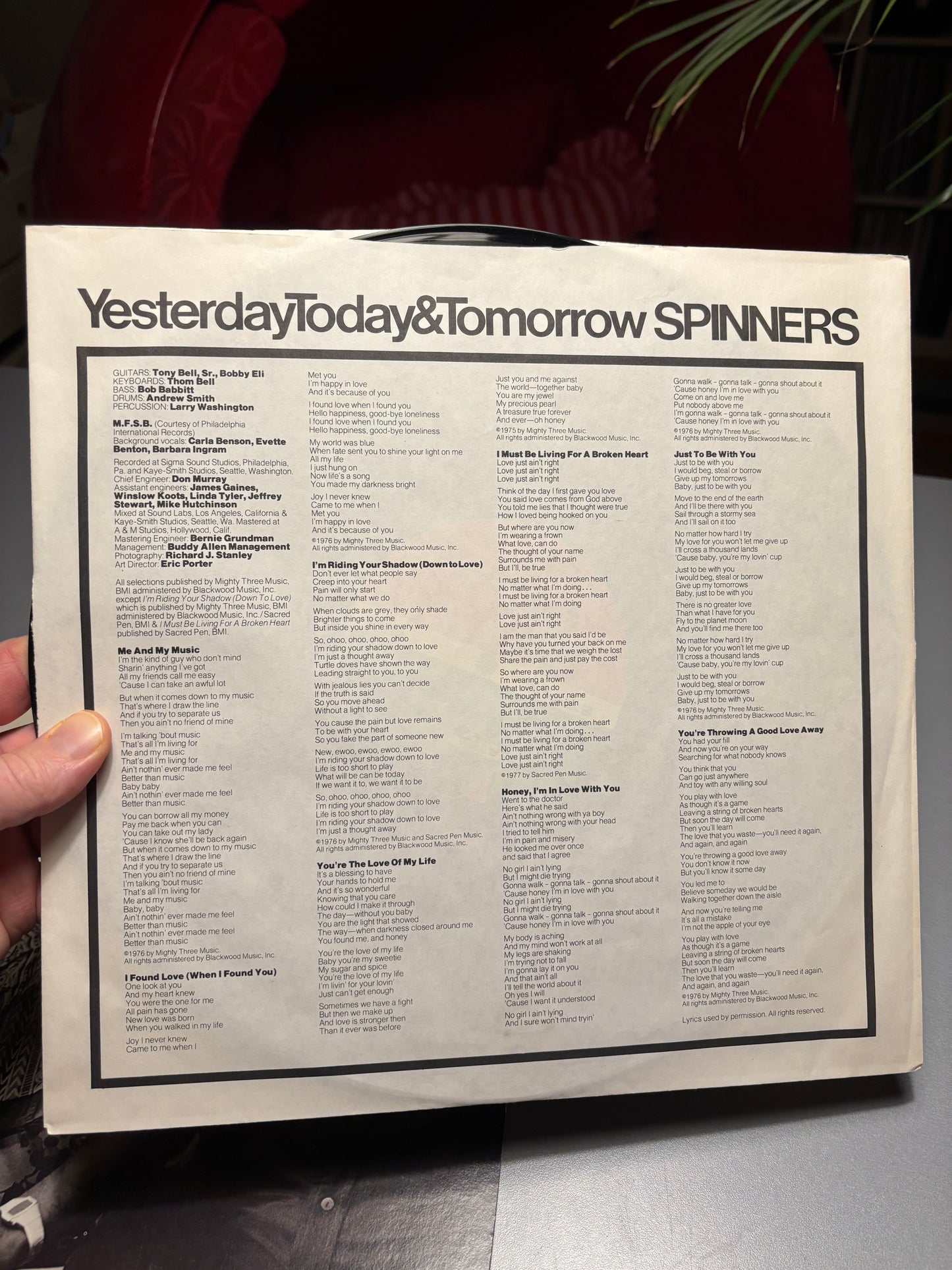 The Spinners: Yesterday, Today & Tomorrow, LP, Atlantic, US 1977