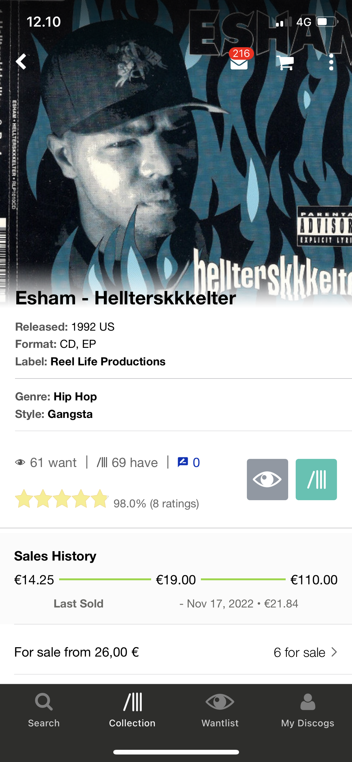 HULLU VARASTOALE -20%‼️‼️‼️Esham: Hellterskkkelter, 1st pressing, US 1992