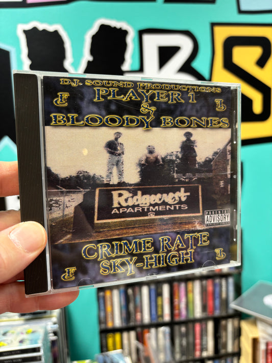 DJ Sound Presents PLAYER 1 & BLOODY BONES: Crime Rate Sky High, CDr, reissue, remastered, US  2006?