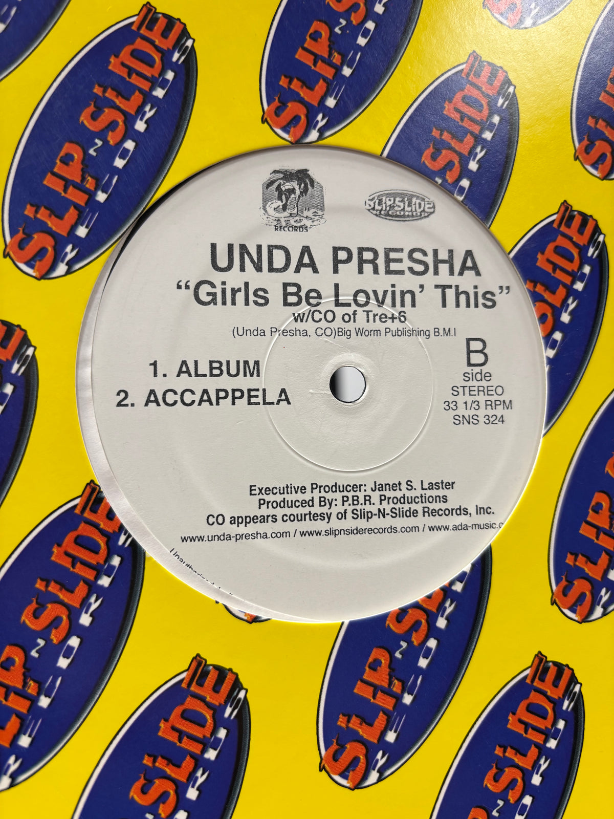 Unda Presha: Girls Be Lovin’ This, 12inch, 1st pressing, Only official pressing, Slip-N-Slide Records, US 2001