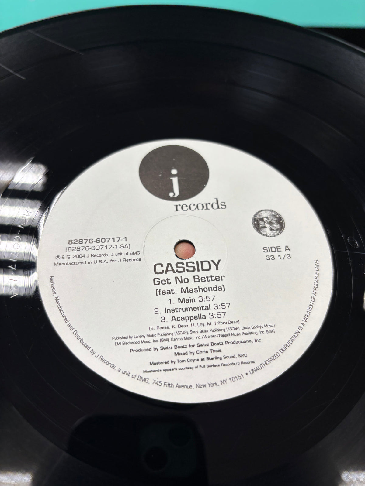 Cassidy: Get No Better, 12inch, 1st pressing, J Records, US 2004