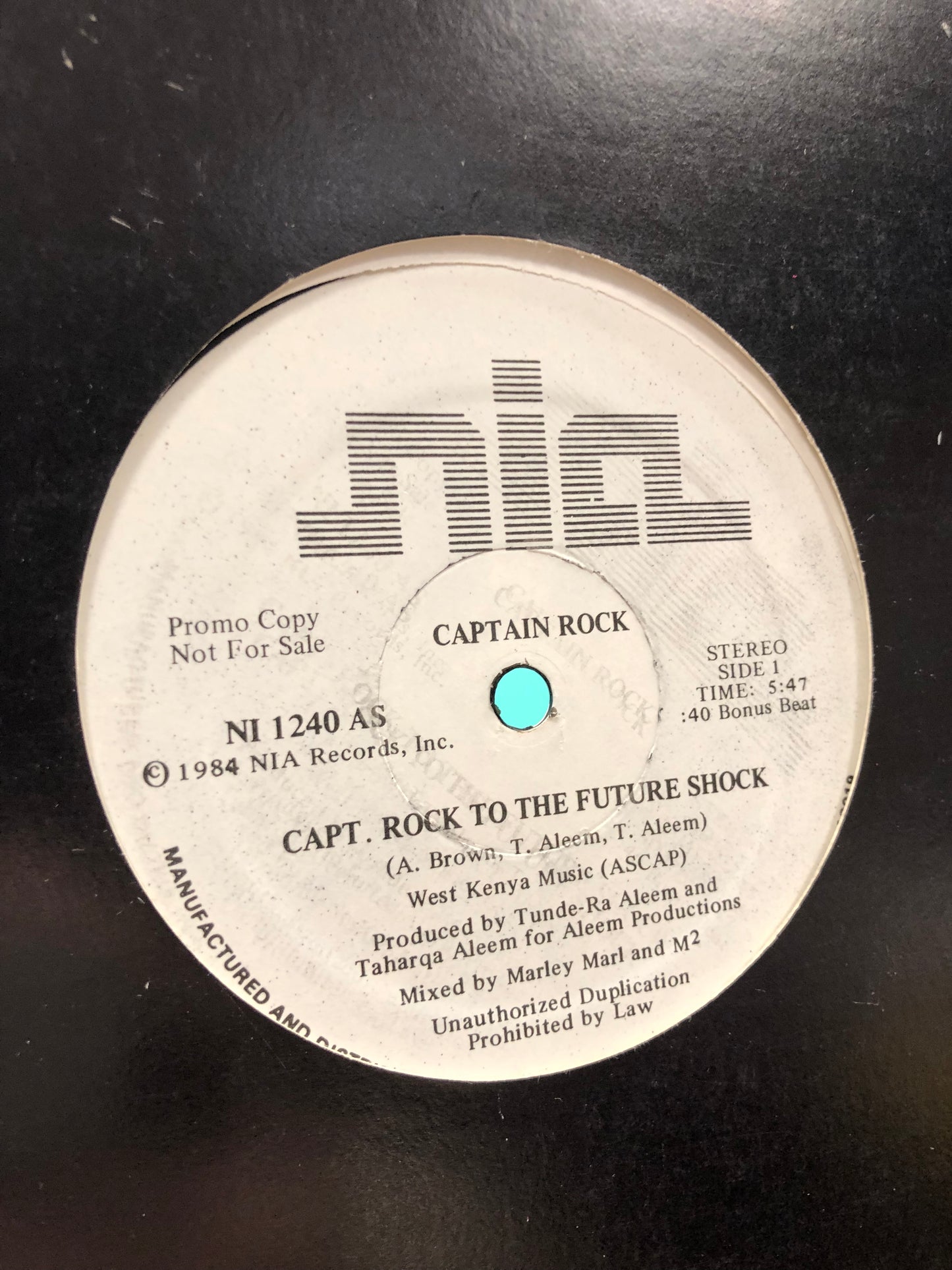 Captain Rock: Capt. Rock To The Future Shock, promo, US 1984