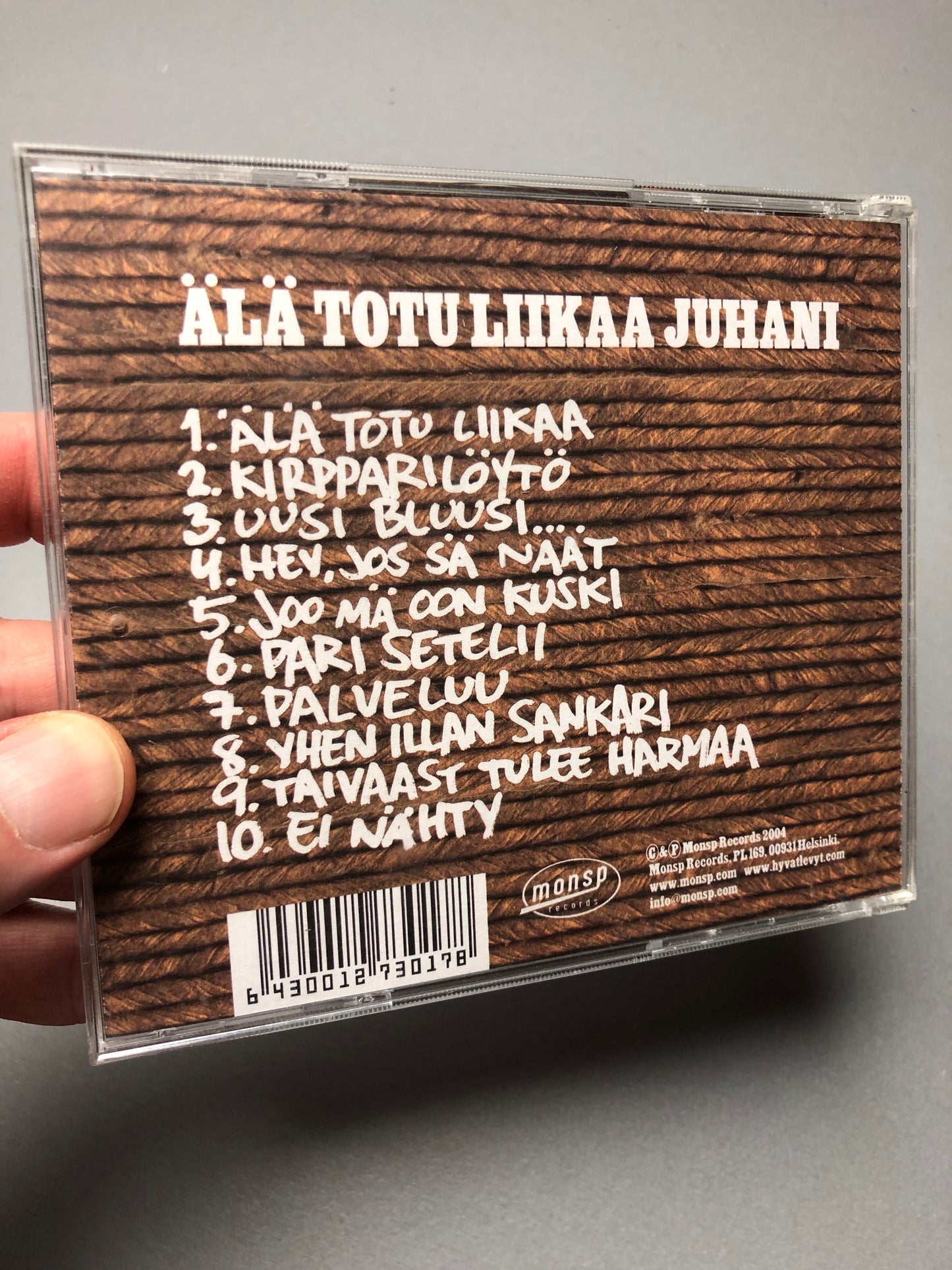 Juhani: Älä Totu Liikaa, only pressing, Finland 2004